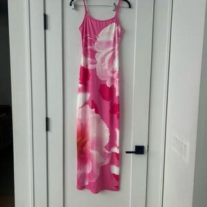 Honeyplum Pink Floral Maxi Dress